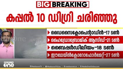 പുറംകടലിൽ തീപിടിച്ച കപ്പൽ 10 ഡി​ഗ്രി ചെരിഞ്ഞുവെന്ന് റിപ്പോർട്ടുകൾ | Ship fire