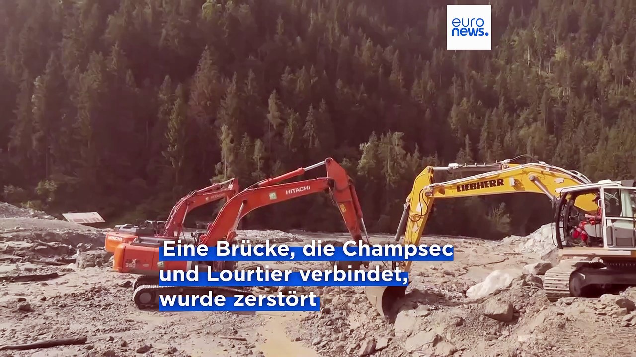 Unwetter in der Schweiz: Schlammlawine zwingt Dutzende zur Flucht