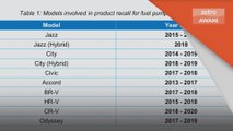 Honda Malaysia panggil balik 87,490 unit, ganti pam bahan api