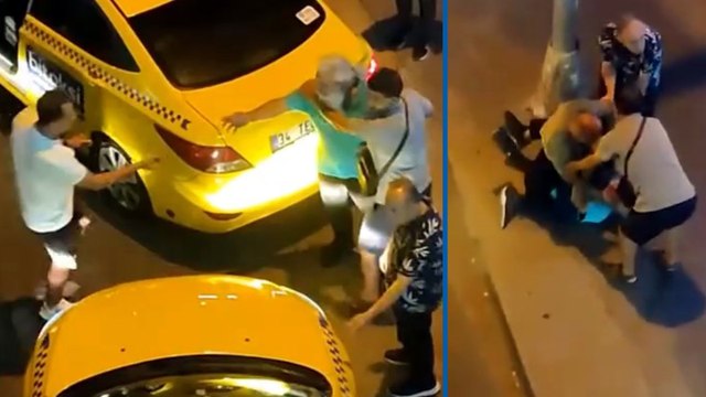 Avcılar'da taksicilerin müşteri alma kavgası: Yumruk atıp yerde sürüklediler