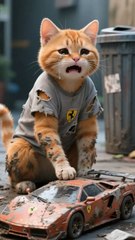 Cat struggle without limits