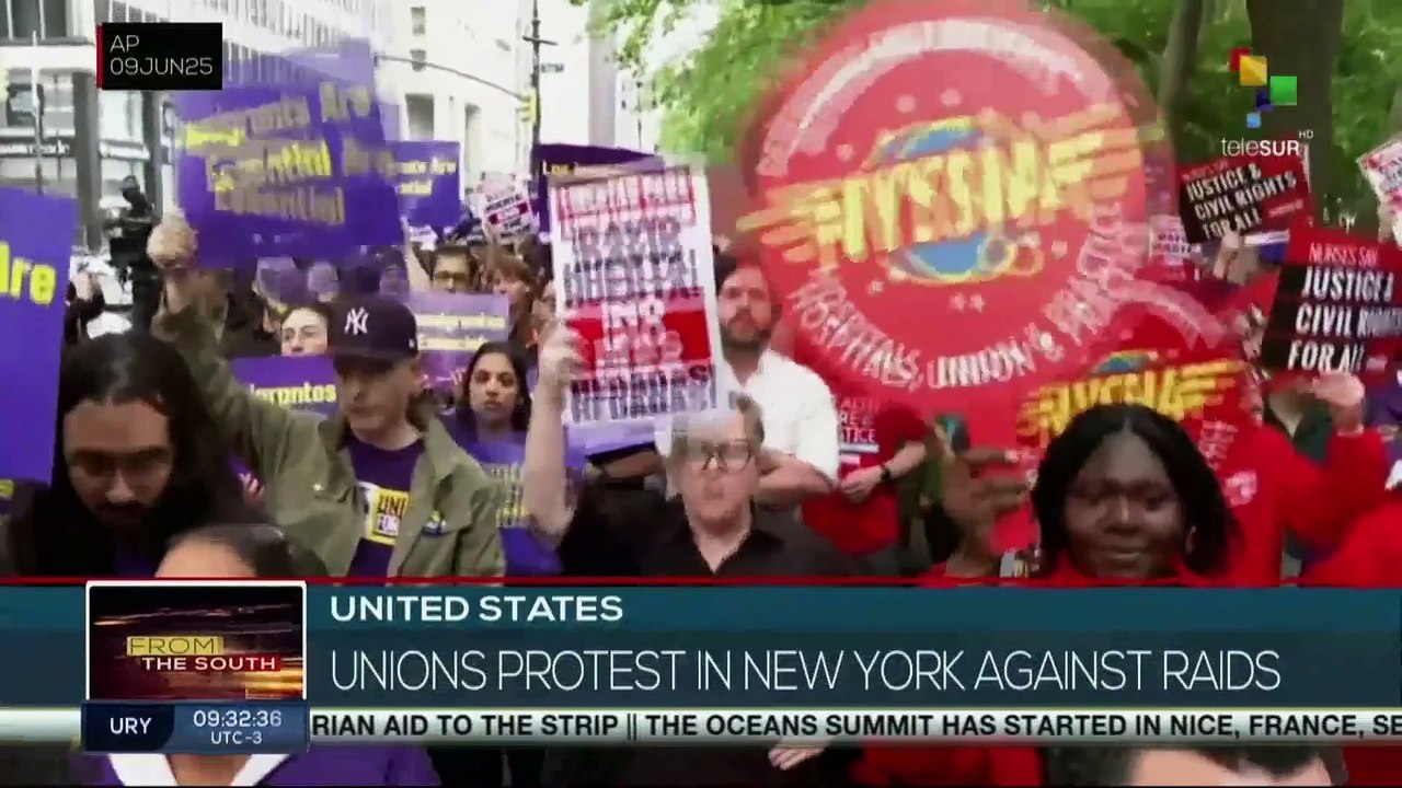United States, unions protests in New York against raids