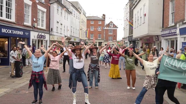 Surprise flash mob entertains Chichester shoppers