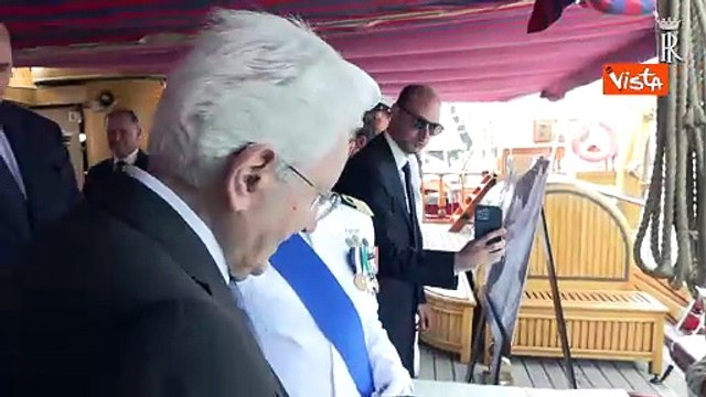 Mattarella a Genova per Festa della Marina Militare sale a bordo dell'Amerigo Vespucci