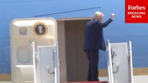 President Trump Departs JBA En Route To Fort Bragg In North Carolina