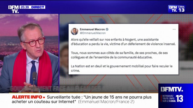 LE CHOIX DE CHRISTOPHE - Surveillante tuée: comment les personnalités politiques réagissent face au fléau des armes blanches
