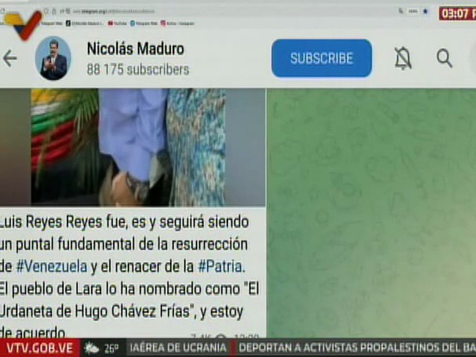Jefe de Estado: Luis Reyes Reyes es "El Urdaneta" de Hugo Chávez Frías