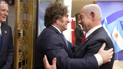 El cariñoso saludo de Netanyahu y Milei en Jerusalem