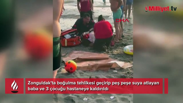 Zonguldak'ta korku dolu anlar! Boğulma tehlikesi geçirip peş peşe suya atladılar