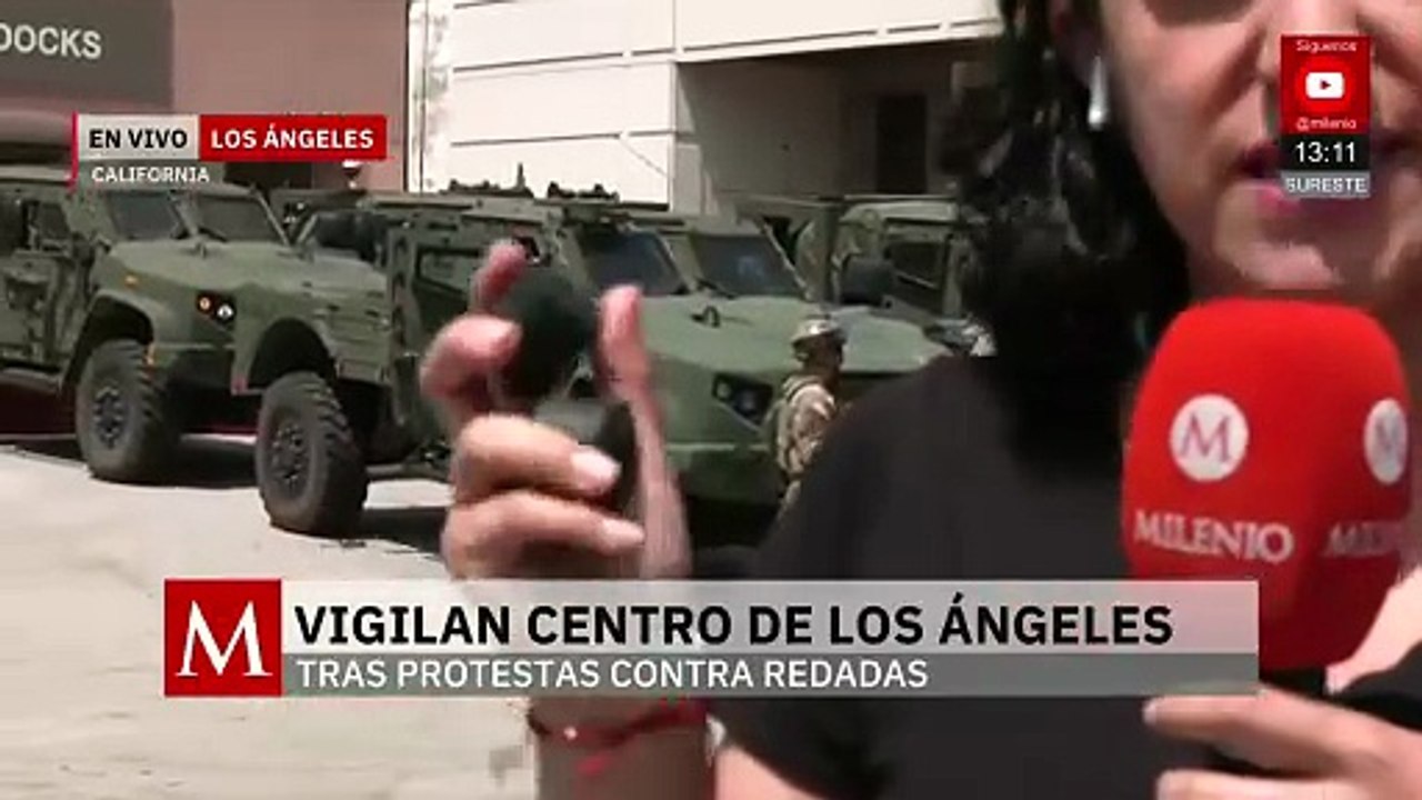 Militares vigilan Los Ángeles tras protestas contra redadas antimigrantes
