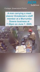 Manhunt for armed robbery suspect with meat cleaver