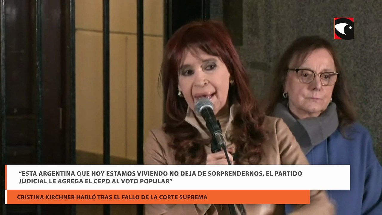 “Esta Argentina que hoy estamos viviendo no deja de sorprendernos, el partido judicial le agrega el cepo al voto popular”