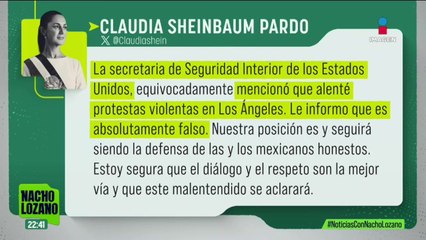 Sheinbaum niega haber alentado protestas en Los Ángeles