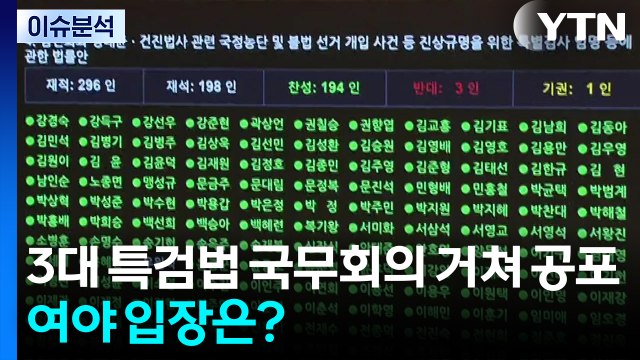 [정치 ON] 여, 특검 인선 박차...국민의힘 오후 의총 '전격 취소' / YTN