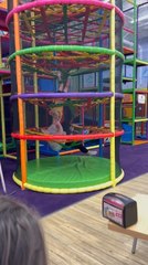 Mom and Son Hangs Awkwardly After Almost Falling Through Contraption