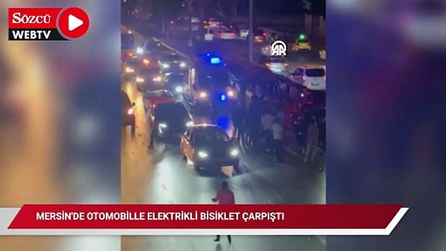 Mersin'de otomobille elektrikli bisiklet çarpıştı