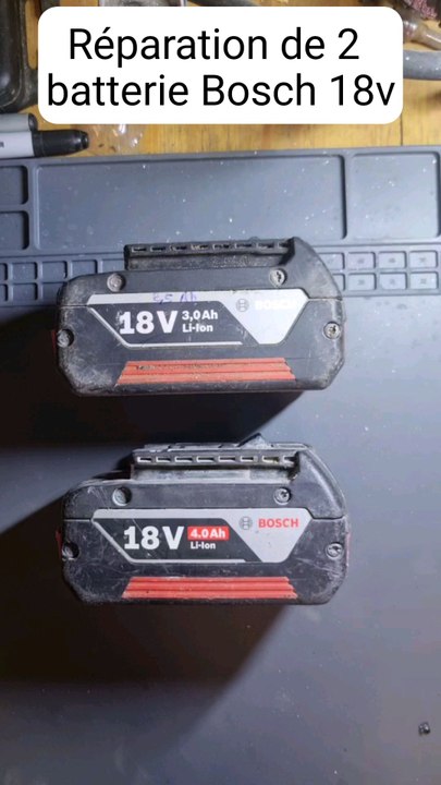 Réparation de 2 batteries Bosch 18v