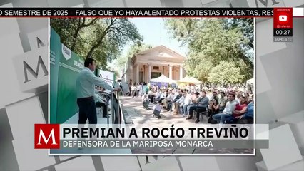 Reconocen a Rocío Treviño por su labor con la mariposa monarca en Saltillo