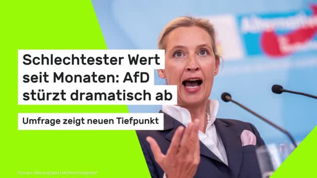Schlechtester Wert seit Monaten: AfD stürzt dramatisch ab – Umfrage zeigt neuen Tiefpunkt
