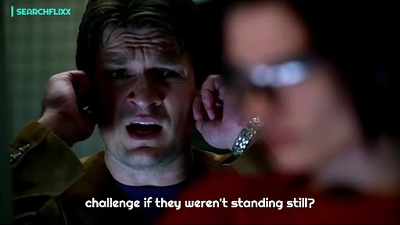 Castle plays dumb at the shooting range then nails perfect shots making Beckett mad.