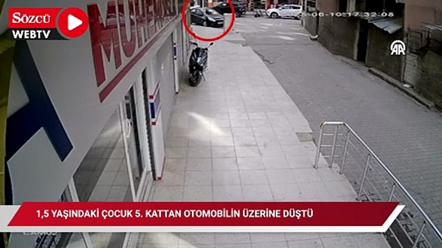 1,5 yaşındaki çocuk 5. kattan otomobilin üzerine düştü