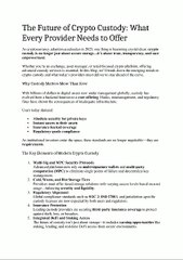The Future of Crypto Custody What Every Provider Needs to Offer