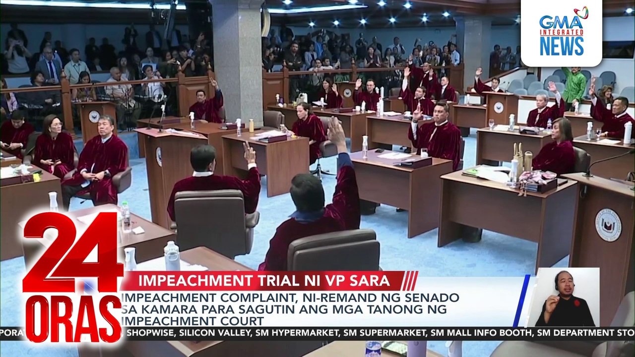 Impeachment complaint, ni-remand ng Senado sa Kamara para sagutin ang mga tanong ng impeachment court | 24 Oras