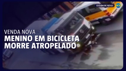 Menino em bicicleta morre atropelado por carreta na região de Venda Nova