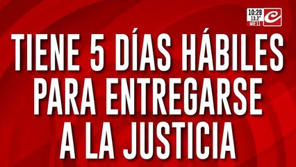Cristina presa: tiene cinco días para entregarse a la justicia
