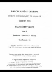 Sujet Bac de Maths Asie Jour 1 2025 tombé le 11/06/25#bac #bac2025