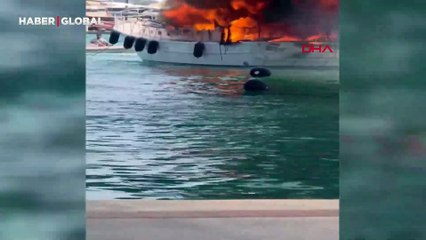 Marinada demirli motoryatta yangın