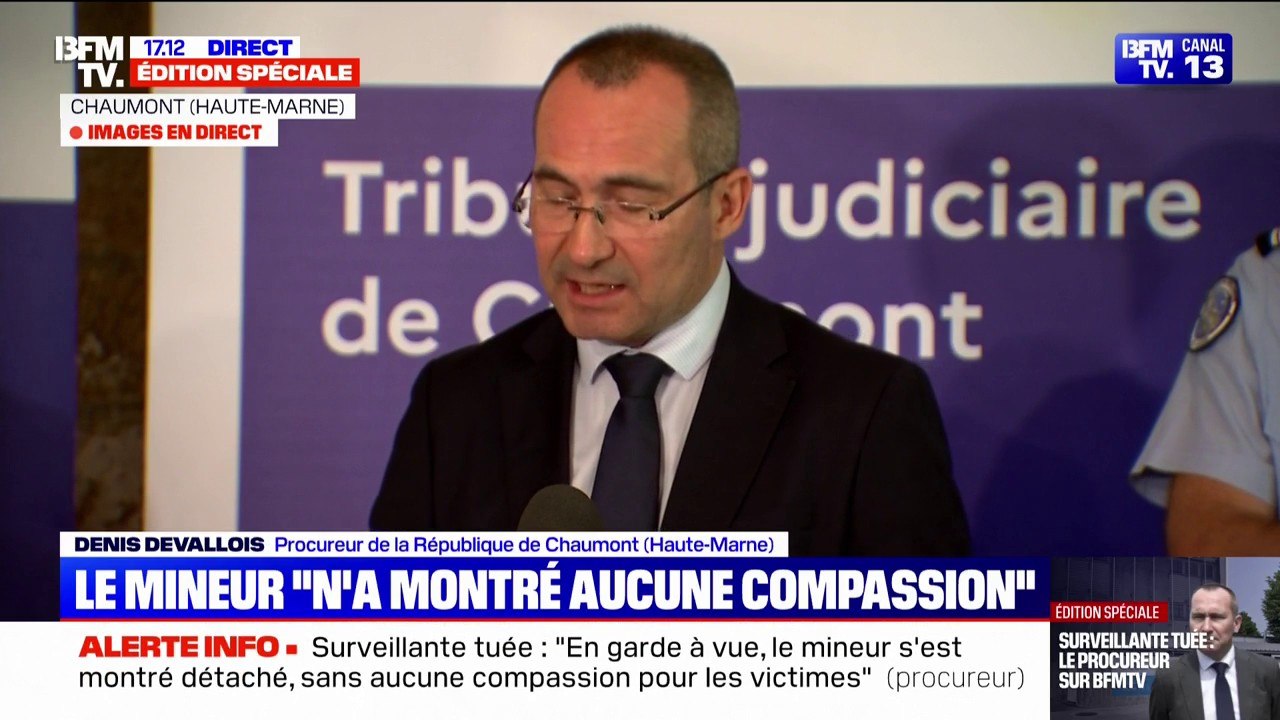 Surveillante tuée à Nogent: le collégien a indiqué "vouloir s'en prendre à une surveillante" sans cibler "particulièrement la victime", explique le procureur de la République de Chaumont