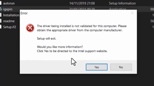 How to Fix The Driver Being Installed is Not Validated for This Computer Error | Intel Graphics Driver Windows 10/11/8/7