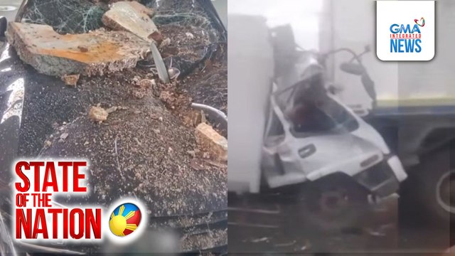 SUV, nabagsakan ng tipak ng semento mula sa NAIA X; driver, sugatan | SONA