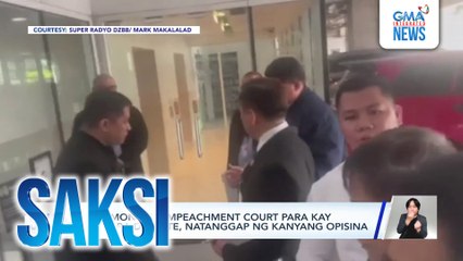 Summons ng impeachment court para kay VP Sara Duterte, natanggap ng kanyang opisina | Saksi