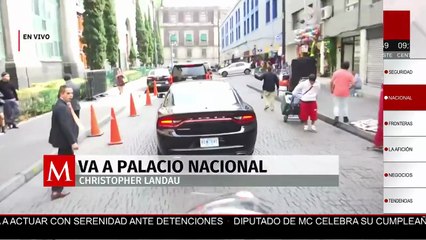 Christopher Landau llega a Palacio Nacional para reunión con Claudia Sheinbaum