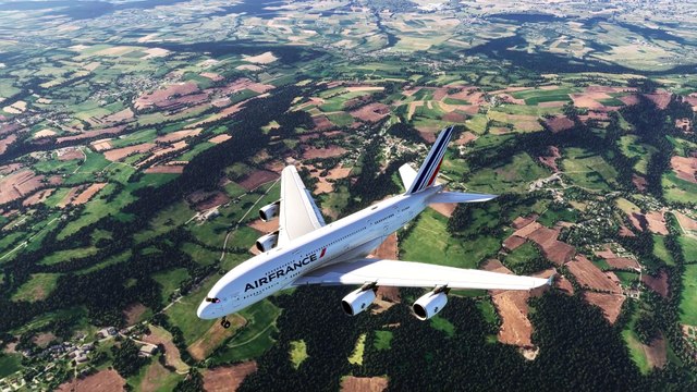 Microsoft MSFS 2024 A380-800 FLYBYWIRE AIR FRANCE ATTERRO LSGG ILS RWY04 KINE2N TRANS KINES