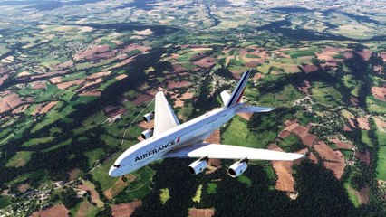 Microsoft MSFS 2024 A380-800 FLYBYWIRE AIR FRANCE ATTERRO LSGG ILS  RWY04 KINE2N  TRANS KINES