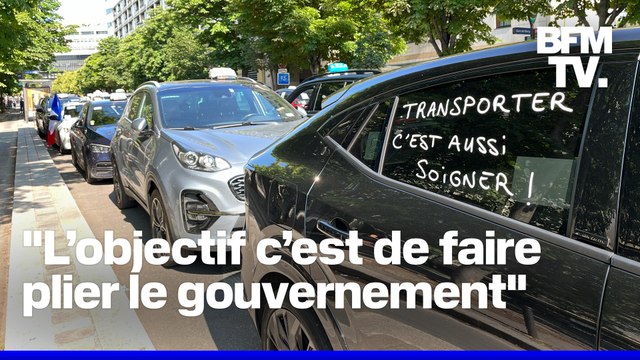 ROBIN DE BFM - Des centaines de taxis manifestent à Paris