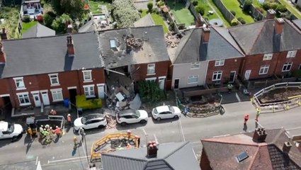 Watch: Moment suspected gas explosion rips through Derbyshire house