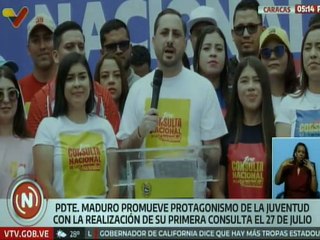 Juventud venezolana promoverá la Consulta Popular del 27-Jul en todo el país