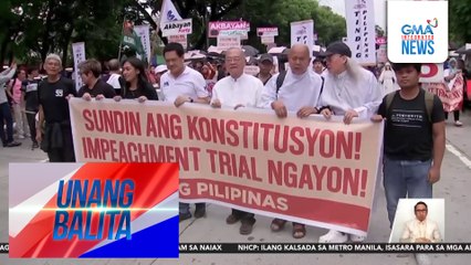 Senado, kinalampag ng iba't ibang grupo na tutol sa pagbabalik sa Kamara ng articles of impeachment laban kay VP Duterte | Unang Balita
