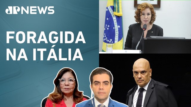 Alexandre de Moraes formaliza pedido de extradição de Carla Zambelli; Dora Kramer e Vilela comentam