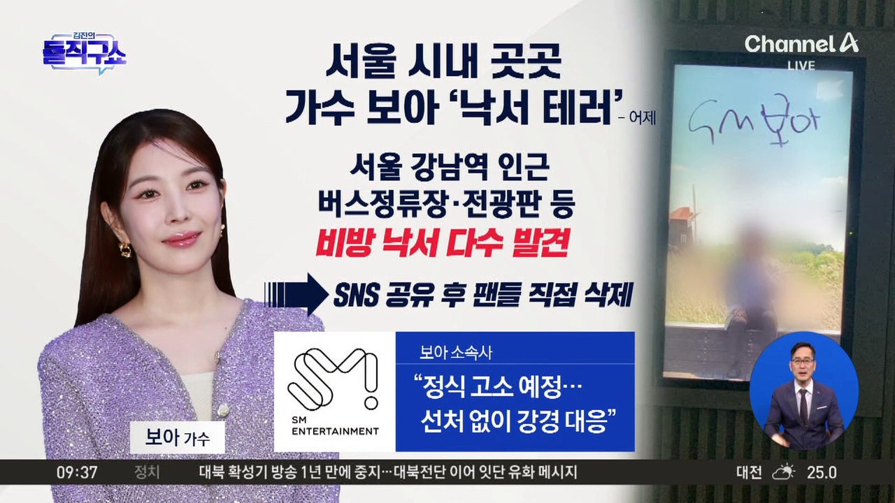 [핫3]서울 시내 곳곳 가수 보아 ‘낙서 테러’