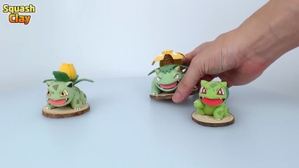 making-shiny-bulbasaur-family-pokemon-out-of-clay