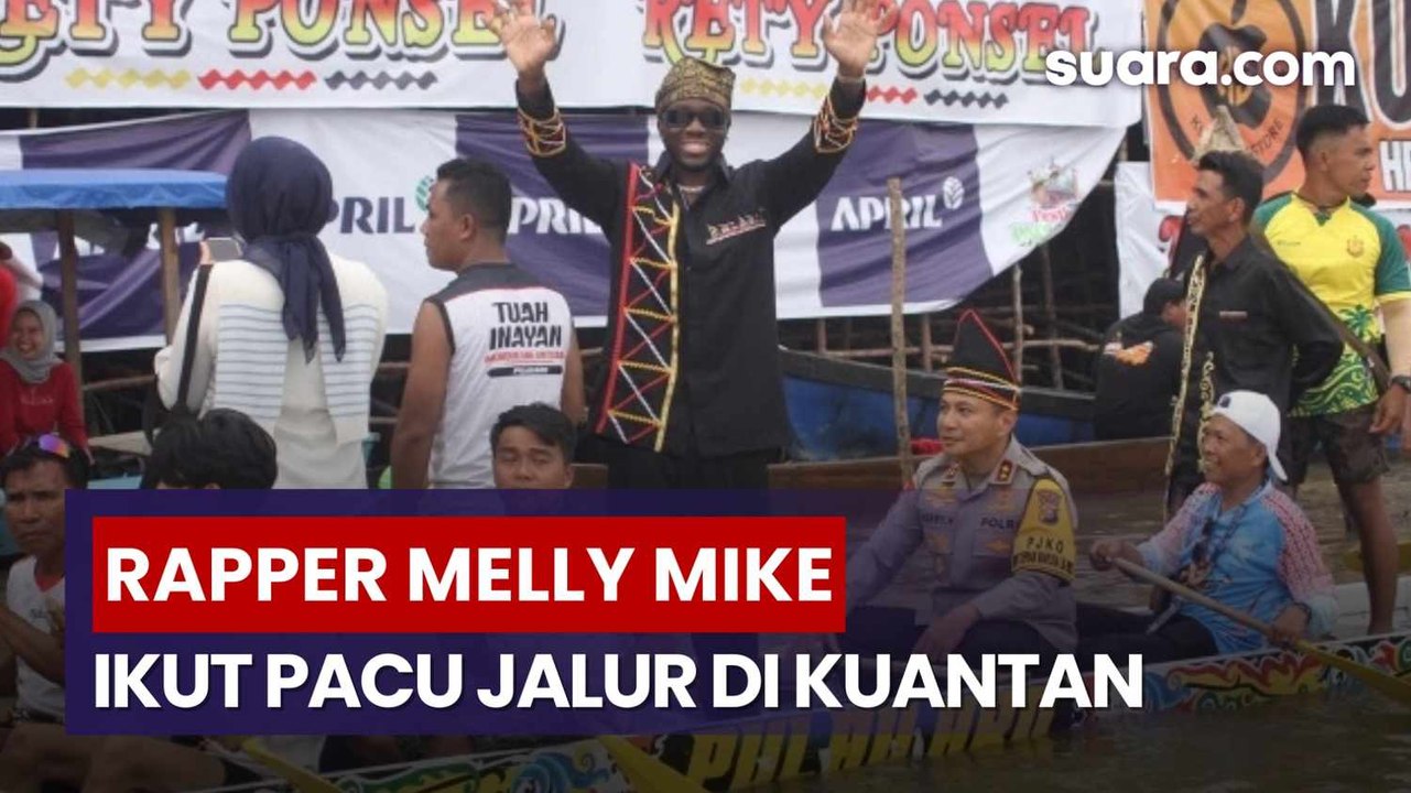 Rapper Melly Mike Ikut Pacu Jalur di Sungai Kuantan, Begini Keseruannya