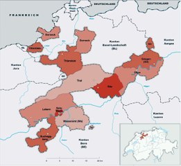 Map of Solothurn Canton. Peta Kanton Solothurn. Solothurn Canton Map. Map of Canton of Solothurn. Canton of Solothurn Map. Karte des Kantons Solothurn. Carte du canton de Soleure. Mappa del Canton Soletta. Mapa do Cantão de Solothurn. Mapa kantonu Solura