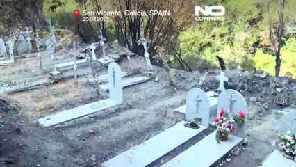 Kirche niedergebrannt durch Feuer in San Vicente, Spanien