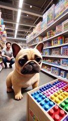Dog s Special Mission_ Buys Magnetic Tiles for Happy Times with Owner! 🥰 #Frenchie #Toy #shorts