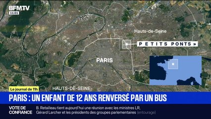 Paris: un enfant de 12 ans gravement blessé après avoir été renversé par un bus de la RATP